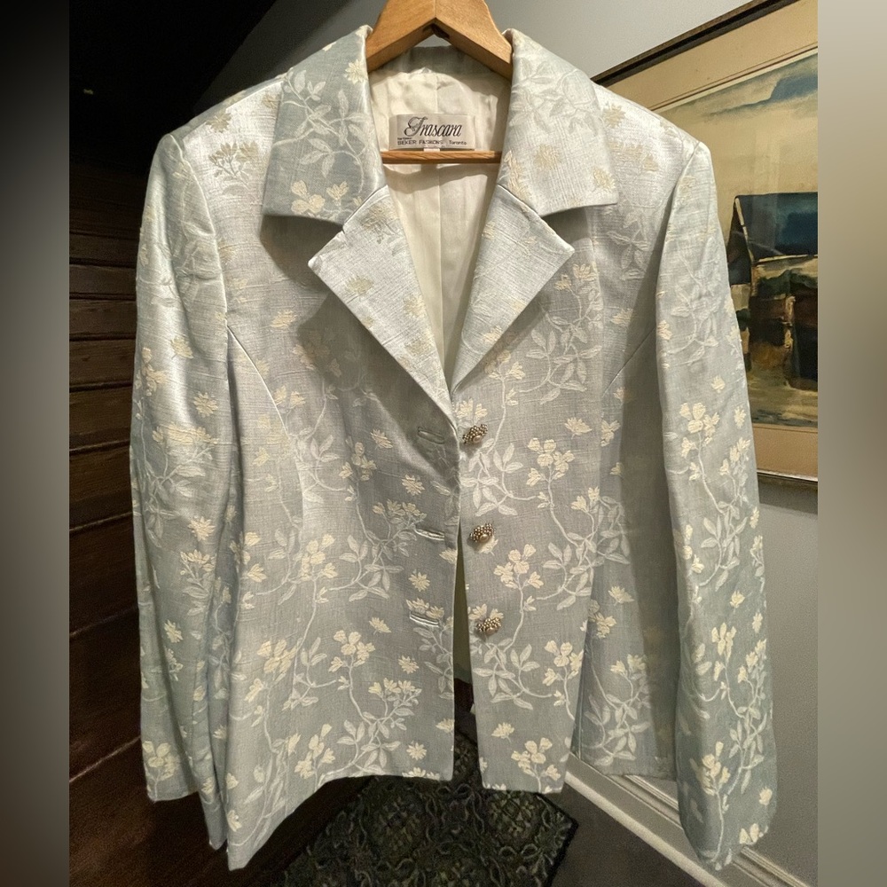 Frascara floral baby blue blazer
